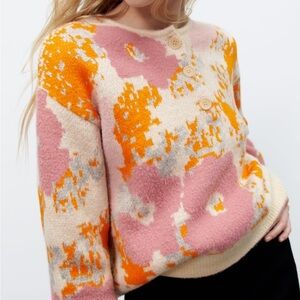 Floral Jacquard Knit Sweater from Zara
